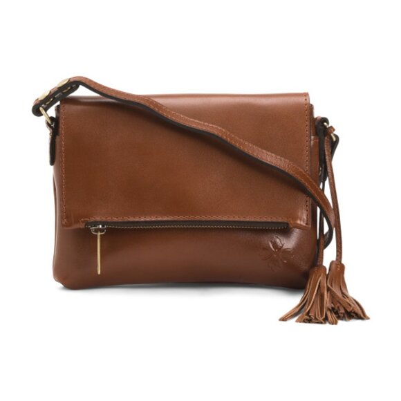 Patricia Nash Handbags - PATRICIA NASH Leather Corfu Small Flap Crossbody With Tassel